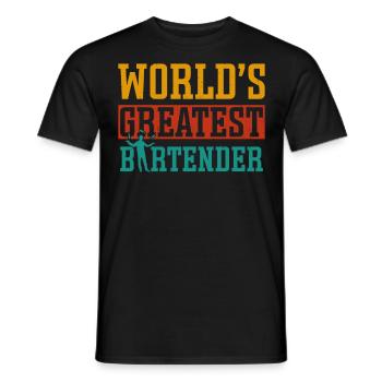 Bartender Mixologist World's - Männer T-Shirt - Schwarz - Vorne - AI Model Male 178 light (178cm)