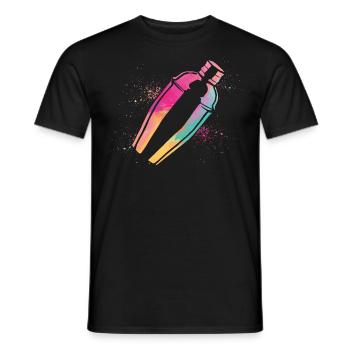 Bartender Mixologist Watercolors - Men's T-Shirt - black - Front - AI Model Male 178 light (178cm)