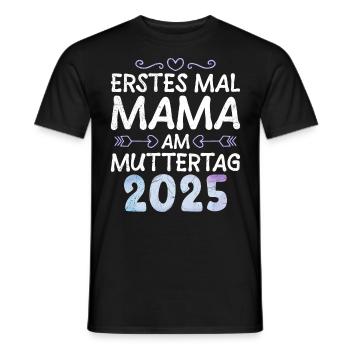 Werdende Mutter ERSTES MAL MAMA AM MUTTERTAG - Männer T-Shirt - Schwarz - Vorne - AI Model Male 178 light (178cm)
