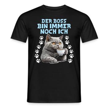 British Shorthair WHO AM STILL ME - Men's T-Shirt - black - Front - AI Model Male 178 light (178cm)