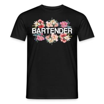 Barman Mixologue Fleurs - T-shirt homme - noir - Devant - AI Model Male 178 light (178cm)