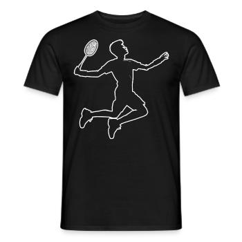 Badminton Badminton Women's Squash Men's Badminton - Men's T-Shirt - black - Front - AI Model Male 178 light (178cm)