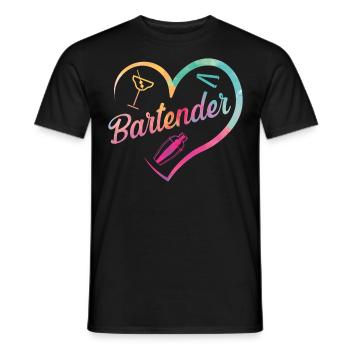 Bartender Mixologist Heart - Männer T-Shirt - Schwarz - Vorne - AI Model Male 178 light (178cm)