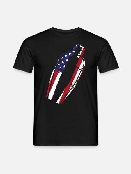 Bartender Mixologist American Flag - Men's T-Shirt - black