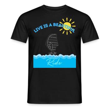 Live is a beautiful ride T-shirt - T-shirt homme - noir - Devant - AI Model Male 178 light (178cm)