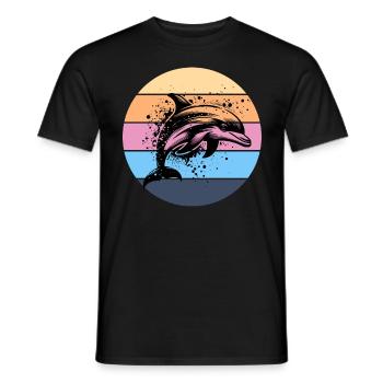 Delfin - Männer T-Shirt - Schwarz - Vorne - AI Model Male 178 light (178cm)