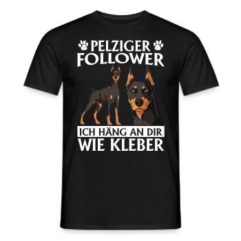 Doberman Dog Owner FURRY FOLLOWER GLUE - Men's T-Shirt - black - Front - AI Model Male 178 light (178cm)