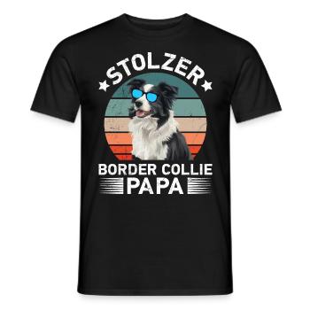 Hundepapa STOLZER BORDER COLLIE PAPA Hundebesitzer - Männer T-Shirt - Schwarz - Vorne - AI Model Male 178 light (178cm)