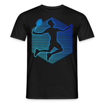 Squash Badminton Players Men Women - Men's T-Shirt - black - Front - AI Model Male 178 light (178cm)