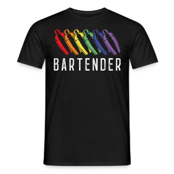 Barman Mixologue Rainbow - T-shirt homme - noir - Devant - AI Model Male 178 light (178cm)