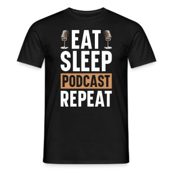 Podcast Host Podcaster Podcasting Podcast Hörer - Männer T-Shirt - Schwarz - Vorne - AI Model Male 178 light (178cm)