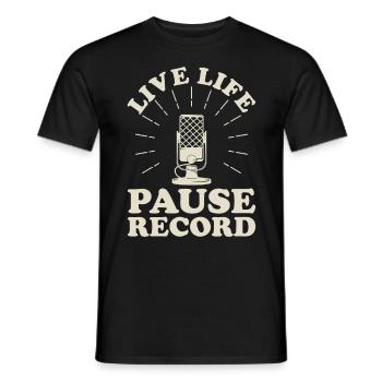 Podcast Host Podcaster Podcasting Podcast Hörer - Männer T-Shirt - Schwarz - Vorne - AI Model Male 178 light (178cm)