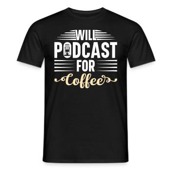 Podcast Host Podcaster Podcasting Podcast Hörer - Männer T-Shirt - Schwarz - Vorne - AI Model Male 178 light (178cm)