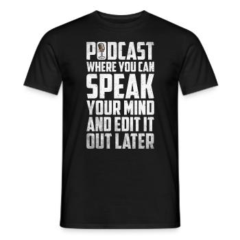 Podcast Host Podcaster Podcasting Podcast Hörer - Männer T-Shirt - Schwarz - Vorne - AI Model Male 178 light (178cm)