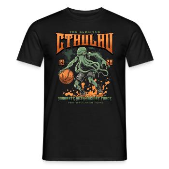 Basketball Cthulhu Kult Lovecraft Necronomicon - Männer T-Shirt - Schwarz - Vorne - AI Model Male 178 light (178cm)