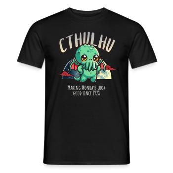 Montag 1928 - Cthulhu Kult Lovecraft Necronomicon - Männer T-Shirt - Schwarz - Vorne - AI Model Male 178 light (178cm)