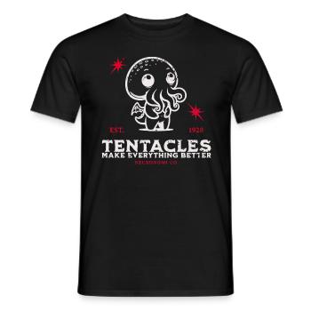 Tantacle mignon Cthulhu Culte Lovecraft Necronomicon - T-shirt homme - noir - Devant - AI Model Male 178 light (178cm)
