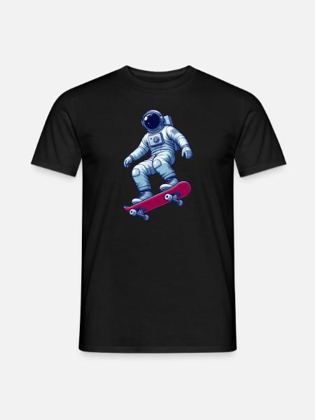 astronaut auf skadeboard - Männer T-Shirt - Schwarz