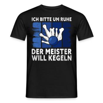 I beg for silence, the master wants to bowl, - - Men's T-Shirt - black - Front - AI Model Male 178 light (178cm)