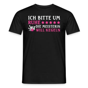 Je demande le silence, le maître veut jouer aux quilles, - - T-shirt homme - noir - Devant - AI Model Male 178 light (178cm)