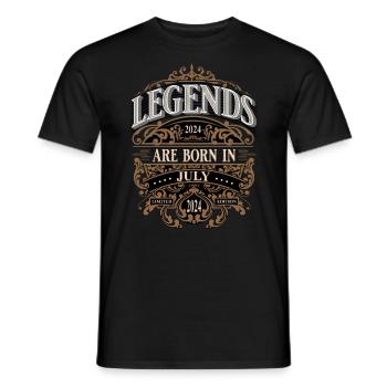 2024 Juillet Naissance Anniversaire Année de naissance - T-shirt homme - noir - Devant - AI Model Male 178 light (178cm)