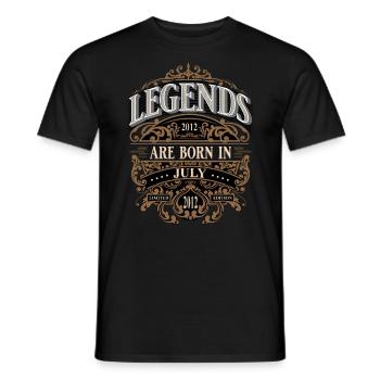 2012 Juillet Naissance Anniversaire Année de naissance - T-shirt homme - noir - Devant - AI Model Male 178 light (178cm)