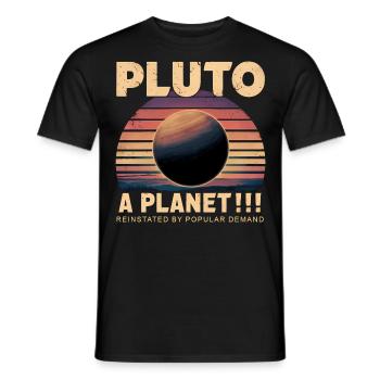 Pluto A Planet Retro Sonnenuntergang Advocacy Design - Männer T-Shirt - Schwarz - Vorne - AI Model Male 178 light (178cm)