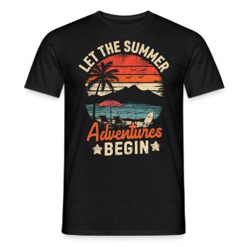 Que les aventures estivales commencent - T-shirt homme - noir - Devant - AI Model Male 178 light (178cm)