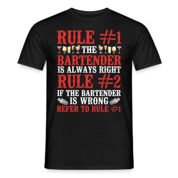 Bartender Mixologist Rule #1 The - Men's T-Shirt - black - Front - AI Model Male 178 light (178cm)