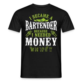 Bartender Mixologist I Became A - Men's T-Shirt - black - Front - AI Model Male 178 light (178cm)