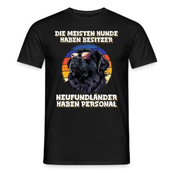 Newfie MOST DOGS HAVE OWNERS - Men's T-Shirt - black - Front - AI Model Male 178 light (178cm)