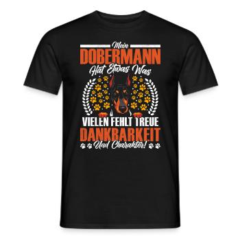 Dobie MON DOBERMAN A QUELQUE CHOSE QUI MANQUE À BEAUCOUP - T-shirt homme - noir - Devant - AI Model Male 178 light (178cm)