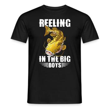 Poisson-chat pêcheur Poisson-chat Pêche au poisson-chat Pêche au poisson-chat - T-shirt homme - noir - Devant - AI Model Male 178 light (178cm)