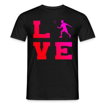 Badminton Men's Squash Badminton Players Badminton - Men's T-Shirt - black - Front - AI Model Male 178 light (178cm)