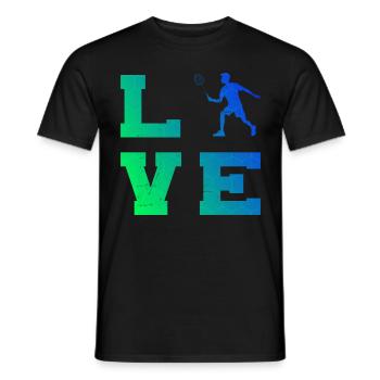 Badminton, badminton, badminton player, squash - Men's T-Shirt - black - Front - AI Model Male 178 light (178cm)