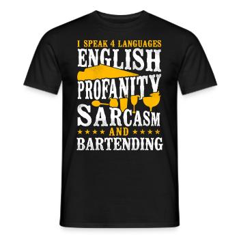 Barman Mixologue I Speak 4 - T-shirt homme - noir - Devant - AI Model Male 178 light (178cm)