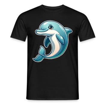 Delfin - Männer T-Shirt - Schwarz - Vorne - AI Model Male 178 light (178cm)