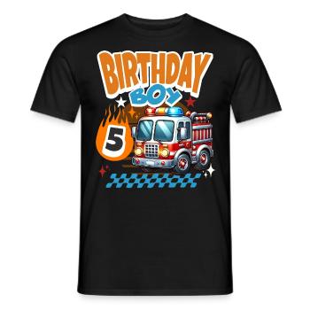 5e anniversaire des pompiers - T-shirt homme - noir - Devant - AI Model Male 178 light (178cm)
