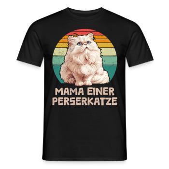 MAMAN D’UN CHAT PERSAN MAMAN Chat persan - T-shirt homme - noir - Devant - AI Model Male 178 light (178cm)