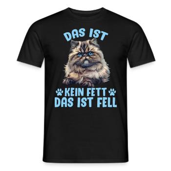 Persian Cat THIS IS NOT FAT THIS IS FUR - Men's T-Shirt - black - Front - AI Model Male 178 light (178cm)