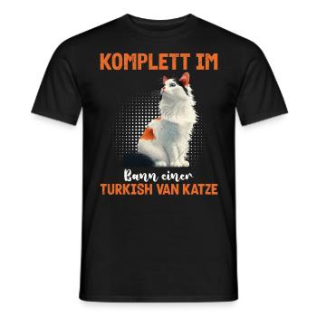 Katzenfan KOMPLETT IM BANN EINER TURKISH VAN - Männer T-Shirt - Schwarz - Vorne - AI Model Male 178 light (178cm)
