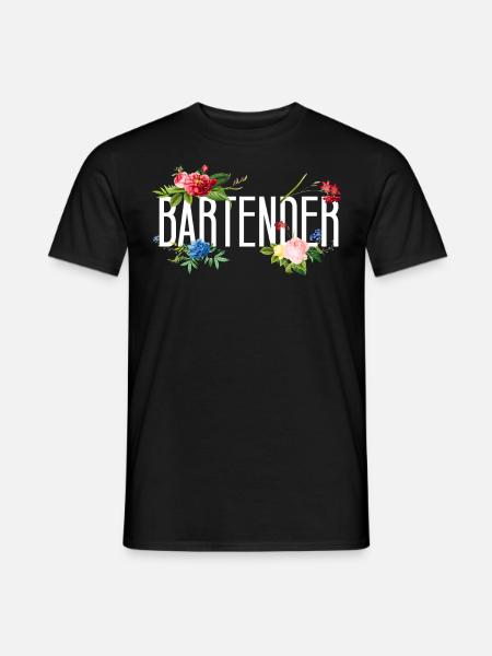 Barman Mixologue Fleurs - T-shirt homme - noir