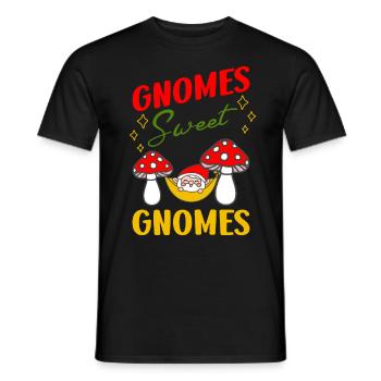Gnomes Sweet Gnomes Funny Gardening - Men's T-Shirt - black - Front - AI Model Male 178 light (178cm)