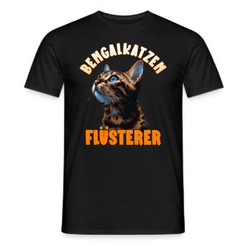BENGALKATZEN FLÜSTERER Lustiges Bengalkatzen - Männer T-Shirt - Schwarz - Vorne - AI Model Male 178 light (178cm)
