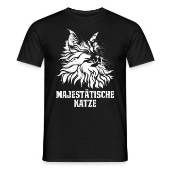 Maine Coon MAJESTÄTISCHE KATZE Maine Coon - Männer T-Shirt - Schwarz - Vorne - AI Model Male 178 light (178cm)