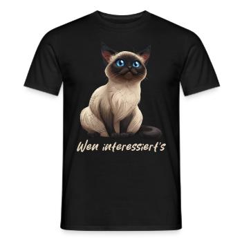 Amoureux des chats siamois QUI se soucie drôle - T-shirt homme - noir - Devant - AI Model Male 178 light (178cm)