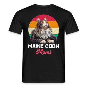 MAINE COON MOM Maine Coon Mommy Cat Mom - Men's T-Shirt - black - Front - AI Model Male 178 light (178cm)
