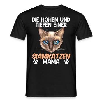 Siamkatze DIE HÖHEN UND TIEFEN EINER SIAMKATZEN - Männer T-Shirt - Schwarz - Vorne - AI Model Male 178 light (178cm)