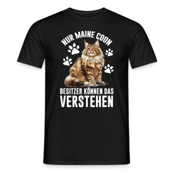 Maine Coon NUR MAINE COON BESITZER Lustiges - Männer T-Shirt - Schwarz - Vorne - AI Model Male 178 light (178cm)