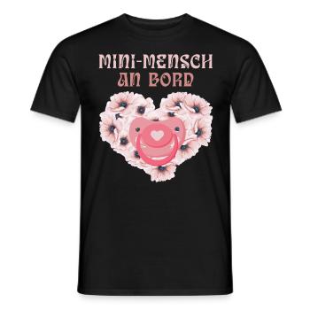 Baby Bump HUMAN ON BOARD Funny Pregnant - Men's T-Shirt - black - Front - AI Model Male 178 light (178cm)